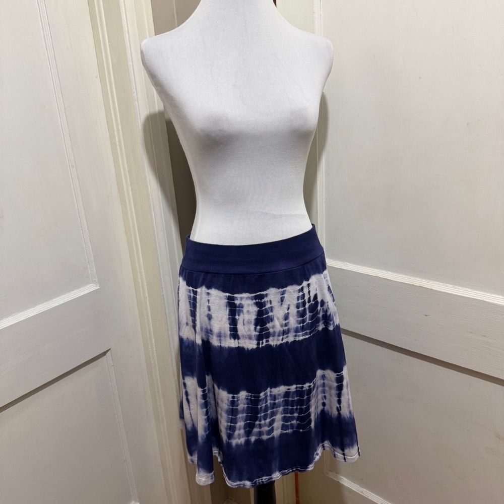 Tryst Indigo Tie-Dye A-Line Skirt